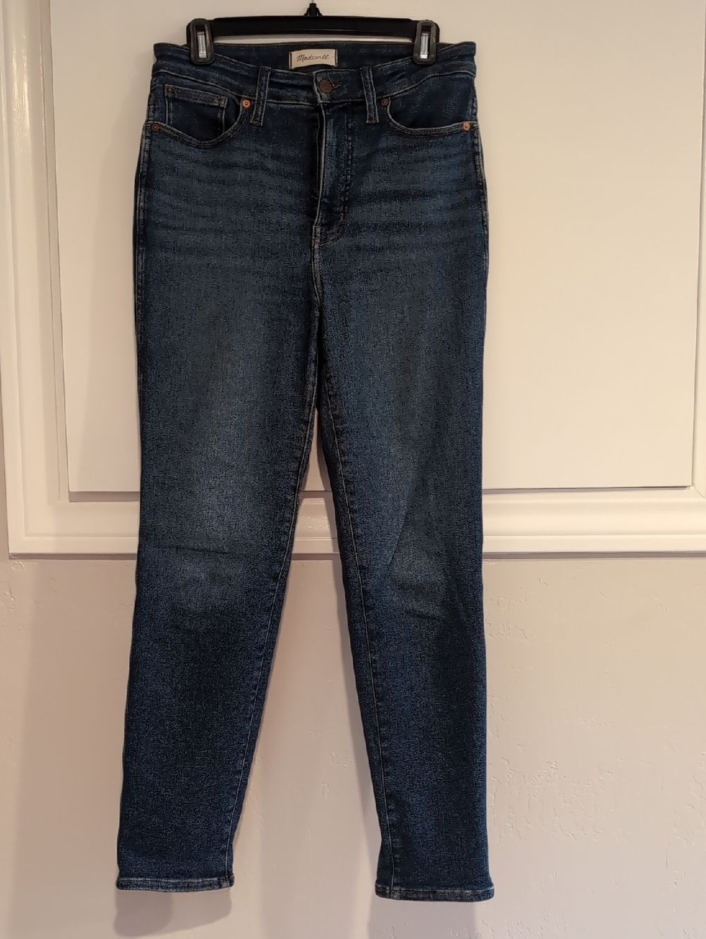Madewell High-Rise Skinny Jeans in Dark Blue, 29 - Curvy Stovepipe